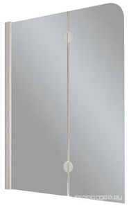 Ограждение на ванну двухстворчатое, с неподвижным сегментом 115*150 см, лев, глянцевый хром, стекло прозрачное, ПОКРЫТИЕ BriteGuard, ZZ Vegas Glass E2V LUX ST E2V LUX ST 115 08 01 / левая / BriteGuard