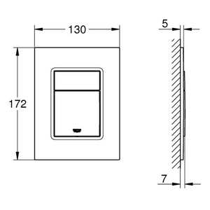 Накладная панель "Skate Cosmopolitan", без монтажной коробки арт.40911000 (при необходимости) цв. холодный рассвет глянец ZZ Grohe Grohedal 37535GL0