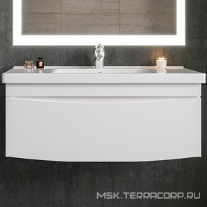 Тумба подвесная  Бриклаер  "40", БЕЗ раковины, цвет белый ZZ Бриклаер Вега 4627125414022