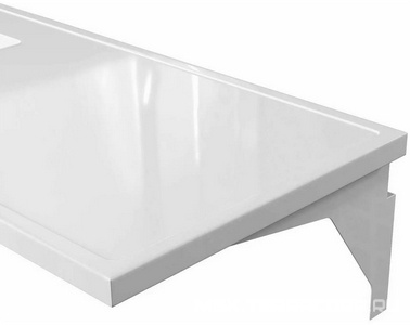 Раковина 120 см, литьевой мрамор, на стиральную машину, чаша слева, кронштейн в комплекте, цв. белый ZZ Mirsant Soho УТ000073309