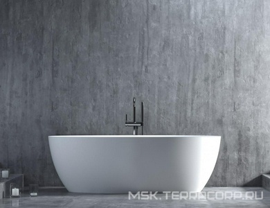 Ванна 1700х800хh580мм, отдельностоящая, литой камень S-Stone, матовый, донный клапан Up&Down цв.белый в компл.,  ZZ Salini Alda 101922M