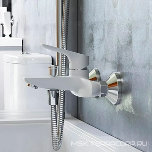 Смеситель для ванны/душа  излив 155мм, цв.белый KL Damixa Origin Bit 771000200