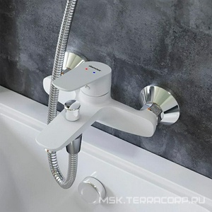 Смеситель для ванны/душа  излив 155мм, цв.белый KL Damixa Origin Bit 771000200