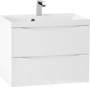 База под раковину подвесная с двумя выкатными ящиками, 600х450х500мм, (цв.Bianco Lucido),  ZZ BelBagno Marino MARINO-600-2C-SO-BL-P