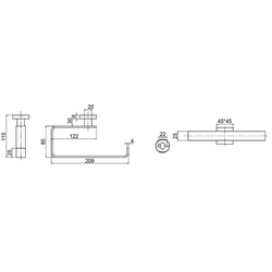 Полотенцедержатель 209мм, (цв.черный матовый),  ZZ Villeroy & Boch Elements – Striking TVA152005000K5