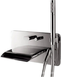 Смеситель для ванны, встраиваемый в стену, шланг, лейка в компл. (цв. хром)  ZZ 3M Pao Spa 2005 CC