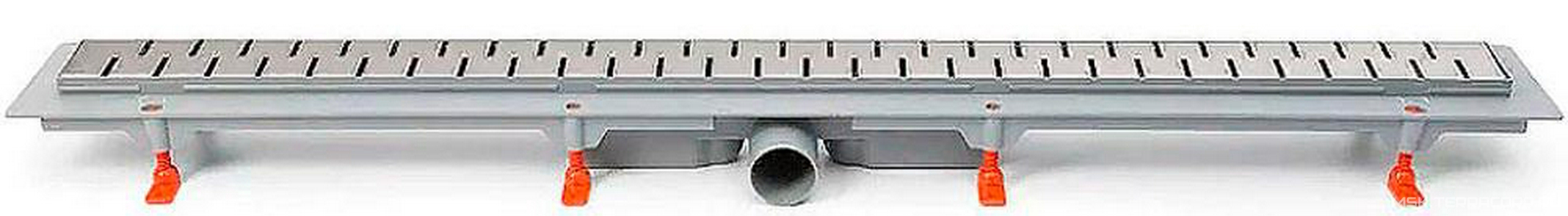 Водоотводящий желоб 650 мм MEDIUM, с решеткой, цв.хром ZZ Veconi Универсал V650M