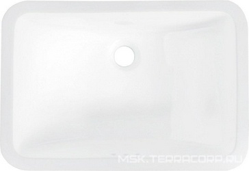 Раковина встраиваемая под столешницу, прямоугольная 530х370хh210мм, без отв.для смесителя, с переливом, (цв.белый глянцевый), BelBagno ZZ