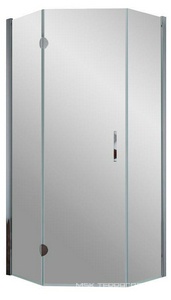 Душевое ограждение 90x90x190 см, левое,  пятиугольное с распашной дверью, профиль глянцевый хром, стекло прозрачное, БЕЗ поддона, БЕЗ покрытия, ZZ Vegas Glass AFA-Pen AFA-Pen 90 08 01 левое