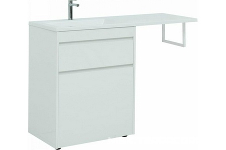 Тумба пнапольная ""- 68 см, цвет белый, 1 выдвижн. ящик, БЕЗ раковины над стиральной машиной "Даллас" ZZ Aquanet Токио 239291