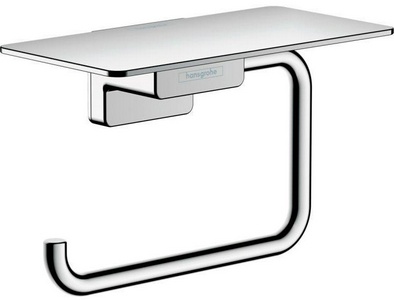 Держатель для туалетной бумаги, с полкой, (цв.хром),  Hansgrohe AddStoris 41772000