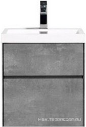 База под раковину подвесная с двумя выкаьными ящиками, 492х394хh535мм, без раковины, (цв.Stucco Cemento), Pietra Mini ZZ