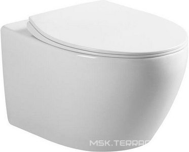 Унитаз подвесной безободковый, сиденье ультратонкое soft close, цвет белый,  ZZ Vincea Felice VT1-25