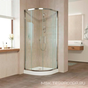 Душевое ограждение , 120*120*1900, профиль глянцевый хром, стекло прозрачное, БЕЗ поддона, БЕЗ покрытия, ZZ Vegas Glass ZS ZS 120 08 01
