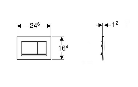 Клавиша двойного смыва, (панель и клавиши цв.черный матовый), Sigma30 ZZ Geberit Sigma 30 115.883.DW.1