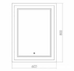 Зеркало с внутренней подсветкой 600*h800, сенсор XX Aquanika Quadro AQQ6080RU02