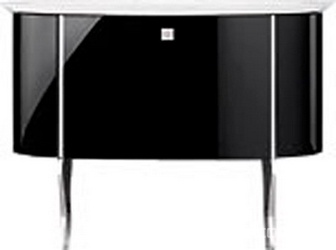 Тумба овал.черная h850х585x1200мм изог/нож. CR,бел.рак.3отв.д/смес.,ручкаG0023(WUAB110 F0004 K0004+MWAB110 F0004 K0004+ZUAA021F0004 K0004 B0001)ZZ