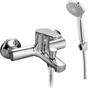 Смеситель для ванны, шланг метал.150см, лейка, держатель в компл., (цв.хром),  ZZ Latuno 103 L10303