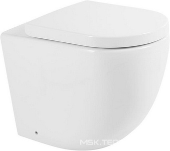 Унитаз напольный, 360x570x410мм, пристенный, безободковый, монтаж со скрытым в стене бачком, без сидения,  ZZ BelBagno Sfera-R BB2141CBR