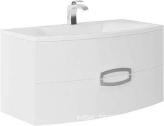 Тумба 90х50хh48см, подвесная, под раковину, (цв.белый, ручки цв.хром), Marine ZZ