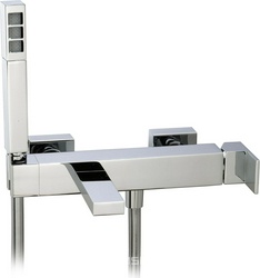 Смеситель для ванны, шланг, лейка в компл., (цв. brush nikel) Q ZZ