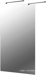 LIBERTA-L-2-90-GR-NERO Душевая перегородка с возможностью двустороннего входа, стекло графит, профиль чёрный, 900x1950 мм | ZZ