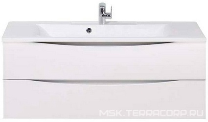 База под раковину подвесная с 2 выкатными ящиками, 1196x455x500мм, без раковины, (цв.Bianco Opaco), Marino-Cer ZZ