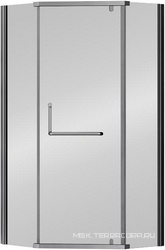 Душевое ограждение, пятиугольное, двери распашный 90*90*h195 cм, cтекло прозрачное, профиль графит