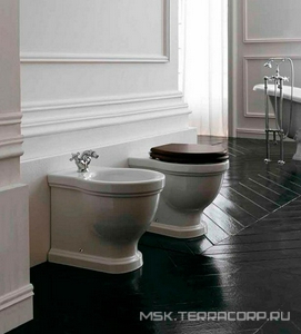 Биде напольное (пристенное) 55х38хh42см, с 1 отв.д/смесителя, (крепёж к полу в копл.),  ZZ Galassia Ethos 8438M