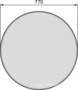 Зеркало круглое 77х77х3см, рамка сталь цв.черный матовый,  ZZ Jorno Steal Ste.02.77/B