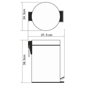 Мусорное ведро K-612 12 л с педалью д/открывания крышки, цв. хром ZZ Wasserkraft Универсал K-612