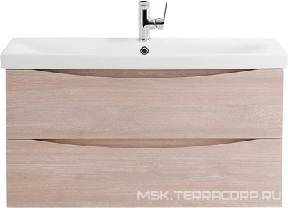 База под раковину подвесная с 2 выдвиж ящиками, 900х450x500мм, без раковины, (цв.Rovere Grigio),  ZZ BelBagno Marino MARINO-900-2C-SO-RG-P