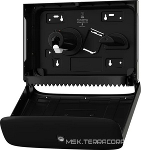 Диспенсер туалетной бумаги Tork ,13.3x35.5x25.4 см, цв.хром/черный ZZ Tork Image Design 460006 / к.т.293171