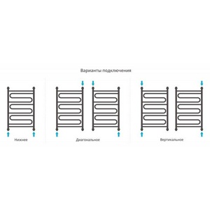 Полотенцесушитель водяной " " 800*500 мм, Н.Г. подключ. 3/4, комплектующие в комплекте, хром ZZ Сунержа Элегия 00-0205-8050