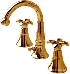 Cмеситель для раковины  на 3 отв .с д/к, высокий излив (цв.бронза),  ZZ 3M Palma 4816 UU