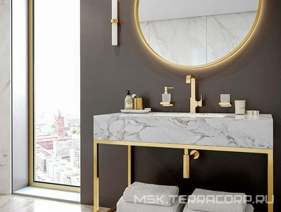 Дозатор настенный, (цв.шлифованная бронза/стекло матовое),  ZZ Hansgrohe AddStoris 41745140