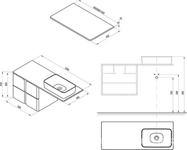 Столешница Balance 1200 белый Ravak BALANCE X000001372