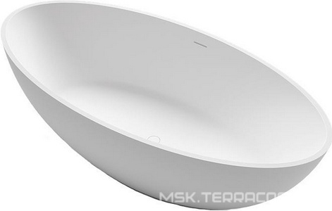 Ванна 1800х850хh500мм, отдельностоящая, литой камень SOLID SURFACE (цв.белый матовый), слив цв.хром в компл.,  ZZ Treesse Carezza V308BO