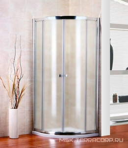 Душевой уголок 1000х1000хh1850мм,1/4 круга, R550мм, 2 раздвижные двери, (стекло Punto, фурнит.цв.хром),  ZZ Cezares Pratico PRATICO-R-2-100-P-Cr