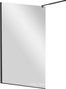 Штора на ванну 900xh1550мм, стационарная, (стекло прозр. 8мм, фурн/цв.черный матовый),  ZZ Cezares Liberta LIBERTA-V-1-90/155-C-NERO