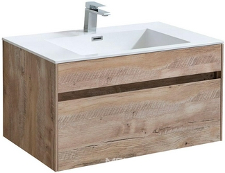 База под раковину подвесная, 1 выкатной ящик, 794х476хh435мм, без раковины, (цв.N.Wood), Chiara XX