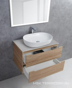 Столешница из керамогранита 816 x468мм, (цв.Cemento Struttura), BelBagno ZZ BelBagno Универсал KEP-80-CESTR