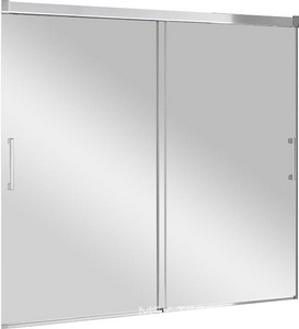 Штора на ванну, 2 сдвижных стекла, 190(188-190)хh145см, (вход 81см), установка в нишу, (проф.цв.хром, стекло 6мм прозр.),  ZZ Cezares Tandem-Soft TANDEM-SOFT-VF-2-190/145-C-Cr-IV