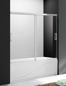 Штора на ванну, 2 сдвижных стекла, 190(188-190)хh145см, (вход 81см), установка в нишу, (проф.цв.хром, стекло 6мм прозр.),  ZZ Cezares Tandem-Soft TANDEM-SOFT-VF-2-190/145-C-Cr-IV