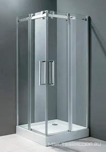 Душевой уголок 900х900хh1950мм, квадрат, 2 сдвиж.дверцы с 2 неподв. сегм., вход 465мм, (стекло прозрачное 8мм, фурн.цв.хром), Stilus-M ZZ Cezares Stylus M STYLUS-O-M-A-2-90-C-Cr