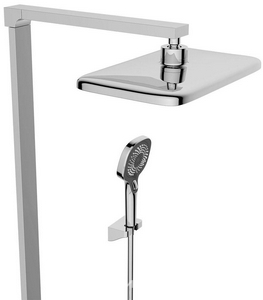 Смеситель-термостат для ванны (душа), со стационарным верхн.душем 28х19см., душевая лейка, шланг в компл., (цв.хром),  ZZ Vincea Inspire VSFS-3I13TCH