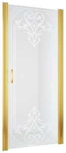 Дверь в душевой проем ЕР 90 09 ARTDECO D2  профиль золото стекло узорчатое ARTDECOD2, БЕЗ покрытия ZZ Vegas Glass EP ЕР 90 09 ARTDECOR D2