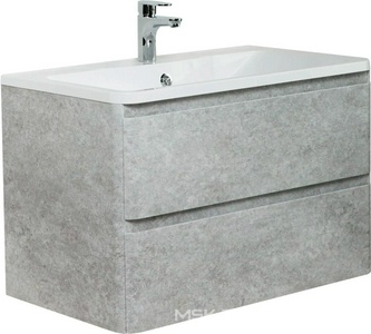 База под раковину подвесная с двумя выкатными ящиками, 800х455хh570мм, без раковины, (цв.Cemento Verona Grigio),  ZZ BelBagno Albano ALBANO-800-2C-SO-CVG