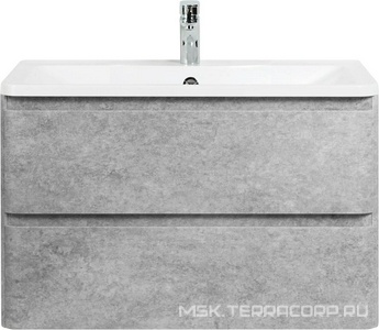 База под раковину подвесная с двумя выкатными ящиками, 800х455хh570мм, без раковины, (цв.Cemento Verona Grigio),  ZZ BelBagno Albano ALBANO-800-2C-SO-CVG