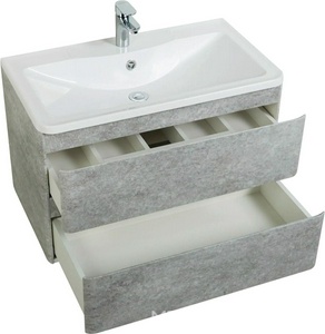 База под раковину подвесная с двумя выкатными ящиками, 800х455хh570мм, без раковины, (цв.Cemento Verona Grigio),  ZZ BelBagno Albano ALBANO-800-2C-SO-CVG